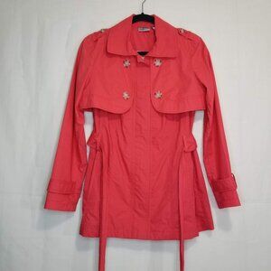Chico’s 3 in 1 convertible poppy red sz 0 jacket sleeveless vest shrug belted